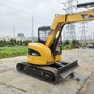 2022 Caterpillar 305C CR mini excavator, rear three-quarter view