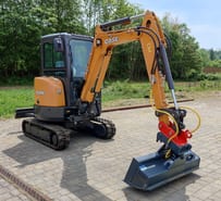 2022 CASE CX26C mini excavator, side view