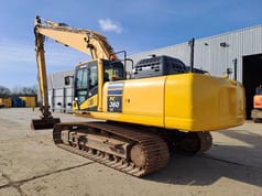 2018 Komatsu PC360LC-11 crawler excavator, rear three-quarter view