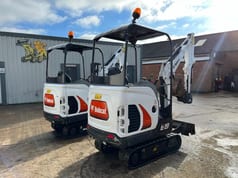 2020 Bobcat E19 mini excavator, rear three-quarter view