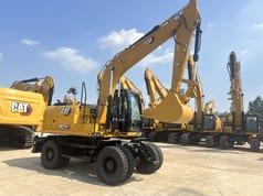 2026 Caterpillar M315GC wheel excavator, side profile view 2026 Caterpillar M315GC wheel excavator, side profile view