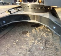 Hitachi ZX240 crawler excavator undercarriage view