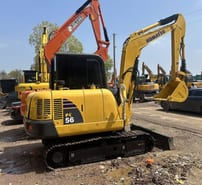 Komatsu PC56 mini excavator, side view Komatsu PC56 mini excavator, side view
