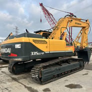 2021 Hyundai R335LC-9T crawler excavator, rear three-quarter view 2021 Hyundai R335LC-9T crawler excavator, rear three-quarter view