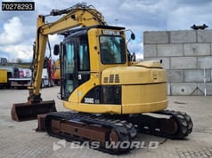 2008 Caterpillar 308C CR mini excavator, rear three-quarter view