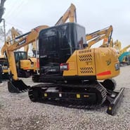 2024 Sany SY75C mini excavator, rear three-quarter view 2024 Sany SY75C mini excavator, rear three-quarter view
