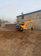 2023 Hyundai R110VS mini excavator, rear three-quarter view 2023 Hyundai R110VS mini excavator, rear three-quarter view