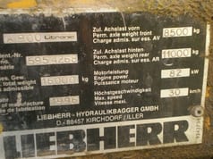 1996 Liebherr A900 Litronic identification plate