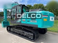 2026 Kobelco SK220 crawler excavator, rear three-quarter view 2026 Kobelco SK220 crawler excavator, rear three-quarter view