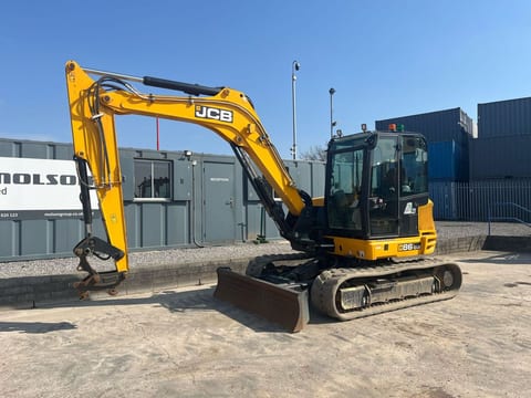 2022 JCB 86C-2 mini excavator, side view 2022 JCB 86C-2 mini excavator, side view