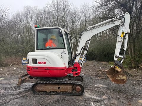 2018 Takeuchi TB230 mini excavator, side profile view 2018 Takeuchi TB230 mini excavator, side profile view
