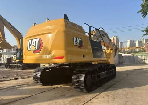2022 Caterpillar 349 crawler excavator, rear three-quarter view 2022 Caterpillar 349 crawler excavator, rear three-quarter view