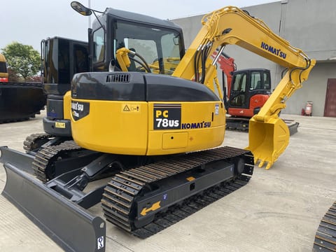 2022 Komatsu PC78US mini excavator, rear three-quarter view 2022 Komatsu PC78US mini excavator, rear three-quarter view