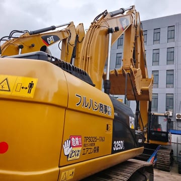 2024 Caterpillar 325D crawler excavator, rear three-quarter view
