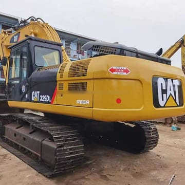 2011 Caterpillar 329DL crawler excavator, rear three-quarter view 2011 Caterpillar 329DL crawler excavator, rear three-quarter view