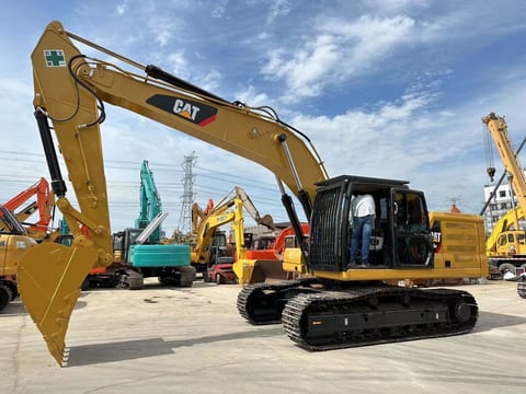 Caterpillar 330GC crawler excavator, side view Caterpillar 330GC crawler excavator, side view