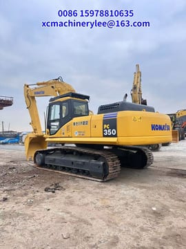 2022 Komatsu PC350 crawler excavator, rear three-quarter view 2022 Komatsu PC350 crawler excavator, rear three-quarter view