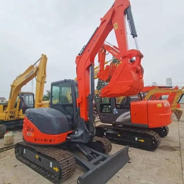 2023 Hitachi ZX60U mini excavator, rear three-quarter view 2023 Hitachi ZX60U mini excavator, rear three-quarter view
