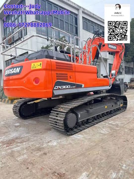 2021 Doosan DX300LC-9C crawler excavator, rear three-quarter view 2021 Doosan DX300LC-9C crawler excavator, rear three-quarter view