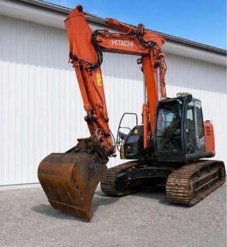 2012 Hitachi ZX225USLC-3 crawler excavator, front three-quarter view 2012 Hitachi ZX225USLC-3 crawler excavator, front three-quarter view