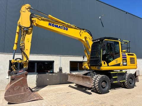 2022 Komatsu PW180 wheel excavator, side profile view 2022 Komatsu PW180 wheel excavator, side profile view