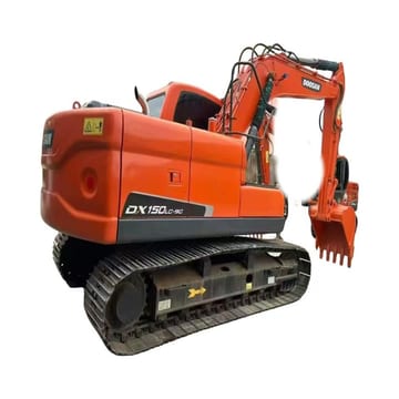 2023 Doosan DX150LC-9C crawler excavator, rear three-quarter view 2023 Doosan DX150LC-9C crawler excavator, rear three-quarter view