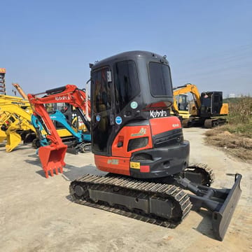 2023 Kubota U35 mini excavator, rear three-quarter view 2023 Kubota U35 mini excavator, rear three-quarter view