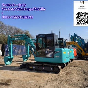 2022 Kobelco SK60 mini excavator, rear three-quarter view 2022 Kobelco SK60 mini excavator, rear three-quarter view