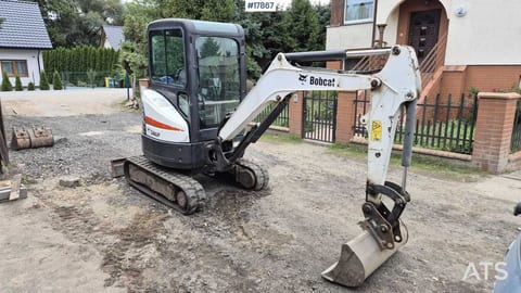 2015 Bobcat E25EM mini excavator, front three-quarter view 2015 Bobcat E25EM mini excavator, front three-quarter view