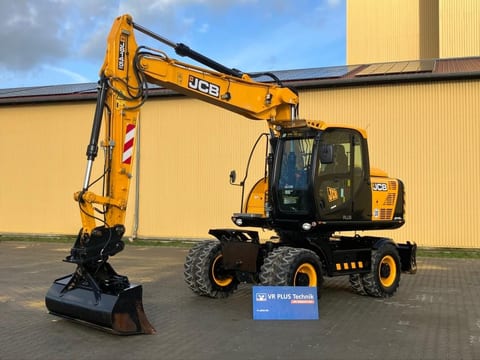 2021 JCB JS145W wheel excavator, side profile view 2021 JCB JS145W wheel excavator, side profile view