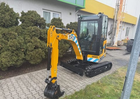 2023 JCB 19C-1 mini excavator, front three-quarter view 2023 JCB 19C-1 mini excavator, front three-quarter view