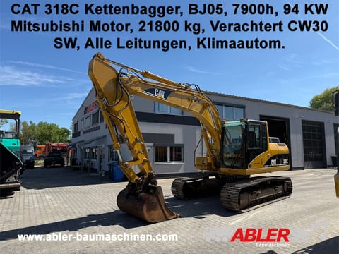 2005 Caterpillar 318C crawler excavator, side profile view 2005 Caterpillar 318C crawler excavator, side profile view