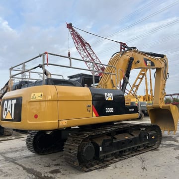 2022 Caterpillar 336D crawler excavator, rear three-quarter view 2022 Caterpillar 336D crawler excavator, rear three-quarter view