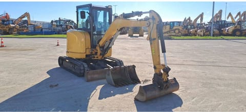 2021 Caterpillar 303.5E crawler excavator, front three-quarter view 2021 Caterpillar 303.5E crawler excavator, front three-quarter view
