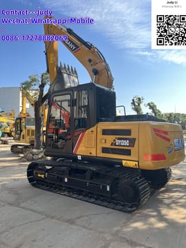 2021 Sany SY135C Pro crawler excavator, rear three-quarter view 2021 Sany SY135C Pro crawler excavator, rear three-quarter view