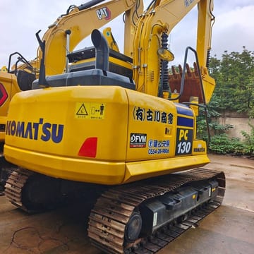 2024 Komatsu PC130 crawler excavator, rear three-quarter view