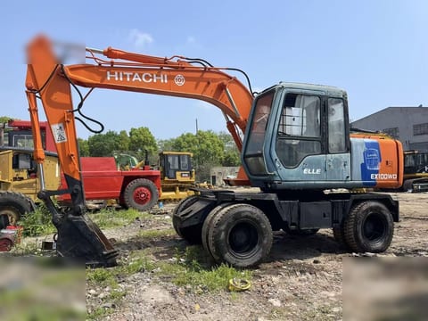 1993 Hitachi EX100WD wheel excavator side view 1993 Hitachi EX100WD wheel excavator side view