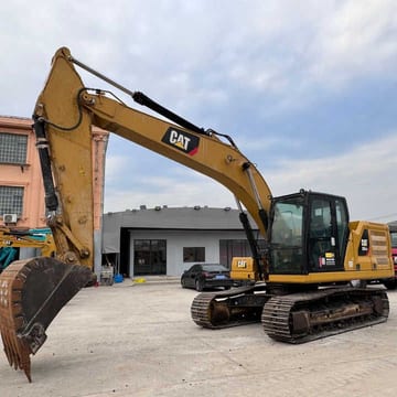 Caterpillar 320GC crawler excavator, side profile view Caterpillar 320GC crawler excavator, side profile view