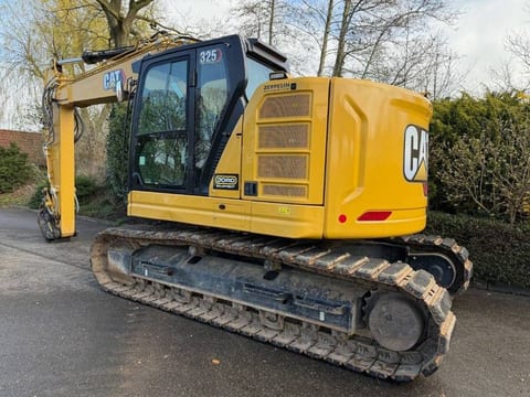 2020 Caterpillar 325-07A crawler excavator, rear three-quarter view 2020 Caterpillar 325-07A crawler excavator, rear three-quarter view