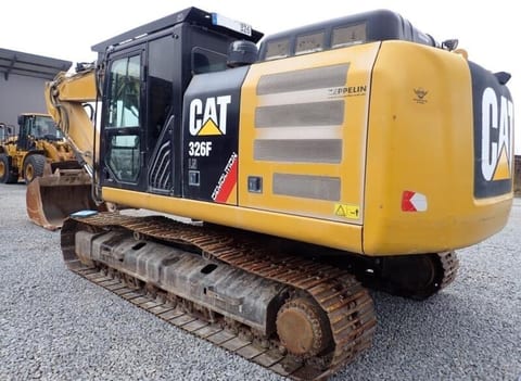 2018 Caterpillar 326FLN crawler excavator, rear three-quarter view 2018 Caterpillar 326FLN crawler excavator, rear three-quarter view