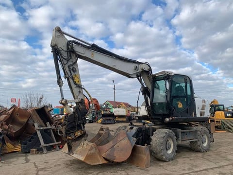 2018 JCB JS145W wheel excavator, side view 2018 JCB JS145W wheel excavator, side view