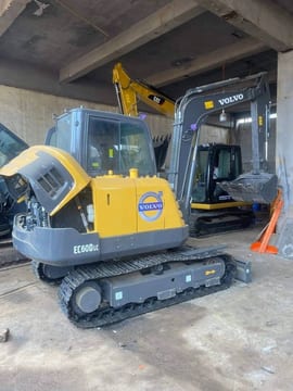 2023 Volvo EC60DLC mini excavator, three-quarter view 2023 Volvo EC60DLC mini excavator, three-quarter view