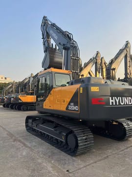 2026 Hyundai HX220HD crawler excavator, rear three-quarter view 2026 Hyundai HX220HD crawler excavator, rear three-quarter view