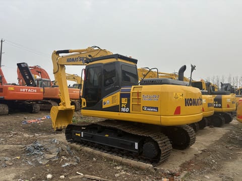 2022 Komatsu PC160 crawler excavator, rear three-quarter view 2022 Komatsu PC160 crawler excavator, rear three-quarter view