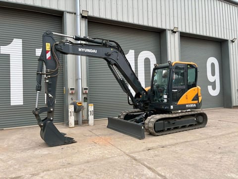 2023 Hyundai HX85A mini excavator, side profile view 2023 Hyundai HX85A mini excavator, side profile view