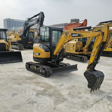 2023 Sany SY35U mini excavator, front three-quarter view 2023 Sany SY35U mini excavator, front three-quarter view