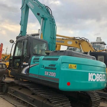 2009 Kobelco SK200-8 crawler excavator, rear three-quarter view 2009 Kobelco SK200-8 crawler excavator, rear three-quarter view