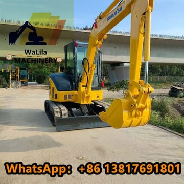 2023 Komatsu PC55 mini excavator, front three-quarter view 2023 Komatsu PC55 mini excavator, front three-quarter view