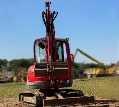 JCB 8035ZTS Mini Excavator, front view JCB 8035ZTS Mini Excavator, front view