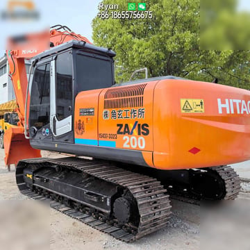 2013 Hitachi Zaxis 200 crawler excavator, rear three-quarter view 2013 Hitachi Zaxis 200 crawler excavator, rear three-quarter view